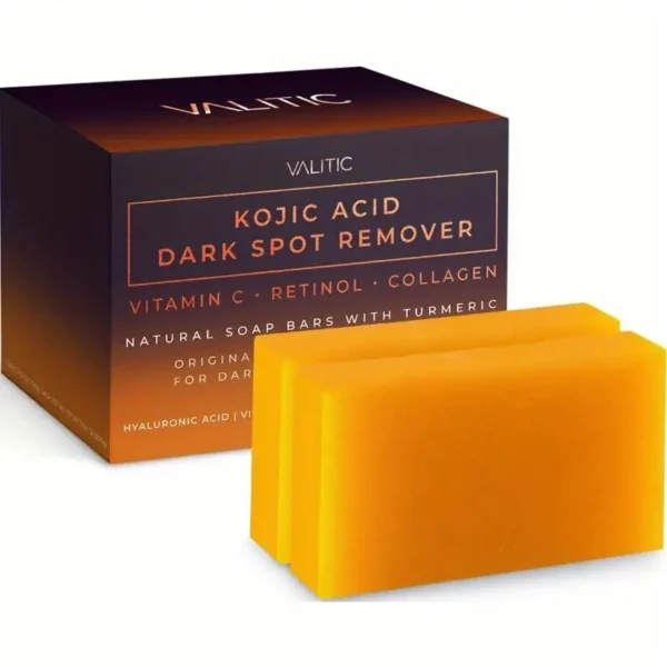 2/3pcs Luxurious Kojic Acid Soap Bar Set - Deep Cleansing, Moisturizing, Rejuvenating Skin with Vitamin C, Retinol, Collagen, Turmeric, Hyaluronic Acid, Vitamin E, Shea Butter, Olive Oil - Perfect Father's Day Gift for Healthy, Glowing Skin