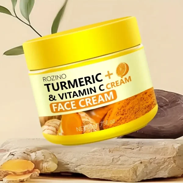 Deep Hydration Turmeric Face Cream - Rich in Vitamin C, Improves Skin Elasticity, Firms & Radiates Skin, 50g/1.75oz, Moisturizing Formula for Glowing Complexio - Image 5