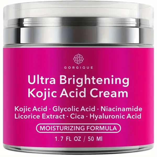 1.7 FL.OZ/50 ML Ultra Brightening Kojic Acid Cream With Glycolic Acid & Niacinamide, Hyaluronic Acid, Licorice & Cica Extracts, Moisturizing Formula - Image 2